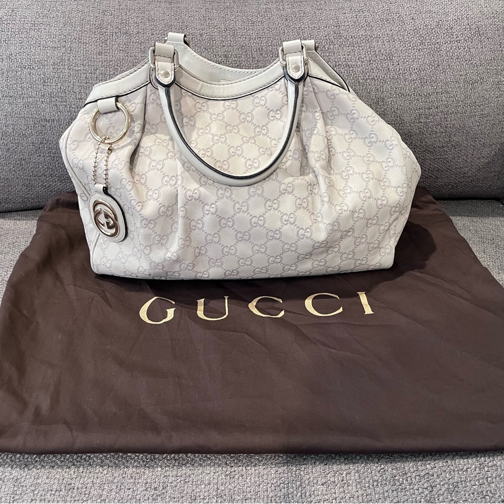 Authentic Gucci GG Guccissima Sukey Medium - Ivory